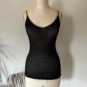 Womens small (S) lace stretch Intimately Free camisole thong set black taupe